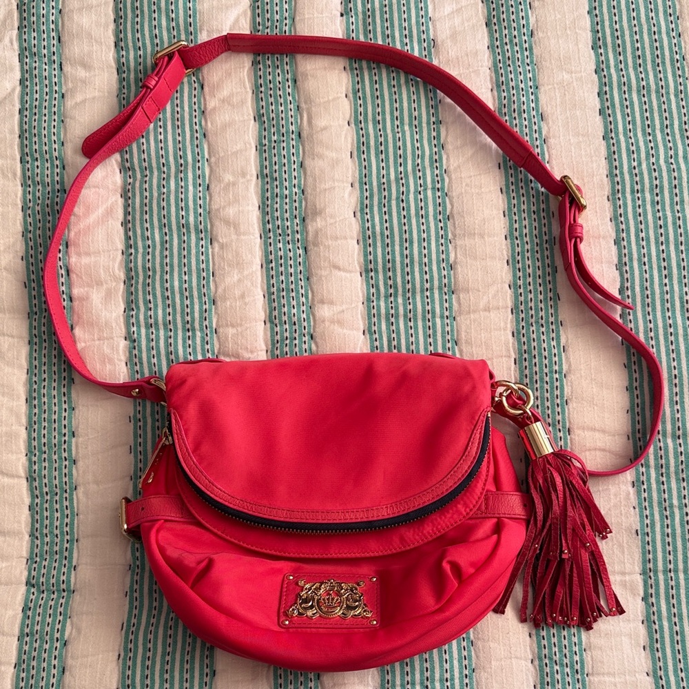 Y2K Juicy Couture Pink Nylon Crossbody Purse